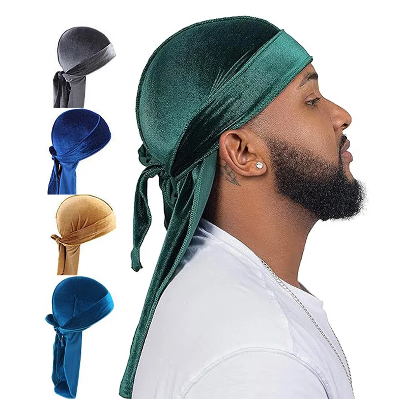 Street Fashion Hats - kkjoy ผ้าโพกศีรษะกำมะหยี่แบบ unisex ผ้าพันคอ ผ้าโพกหัว ระบายอากาศได้ดี