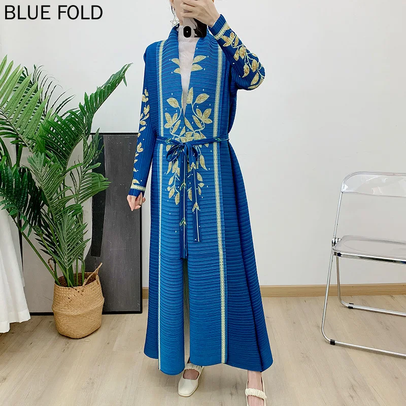 Street Fashion Dubai - ตะวันออกกลางดูไบชุดราตรี Bronzing แฟชั่น Robe พิมพ์แขนยาว Windbreake