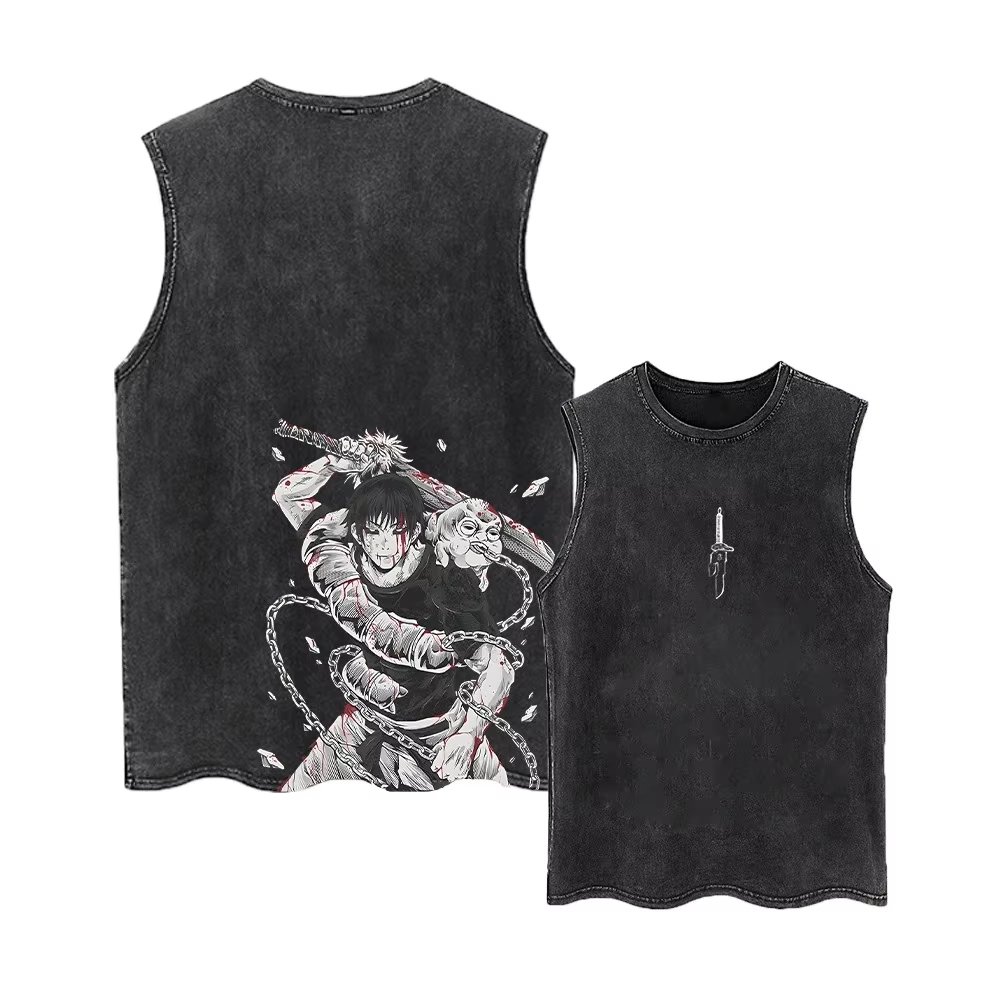 Street Fashion Hats - เสื้อกล้ามลายอนิเมะ Jujutsu Kaisen รุ่นซัมเมอร์ 2026 สำหรับผู้ชายและผู้หญิง