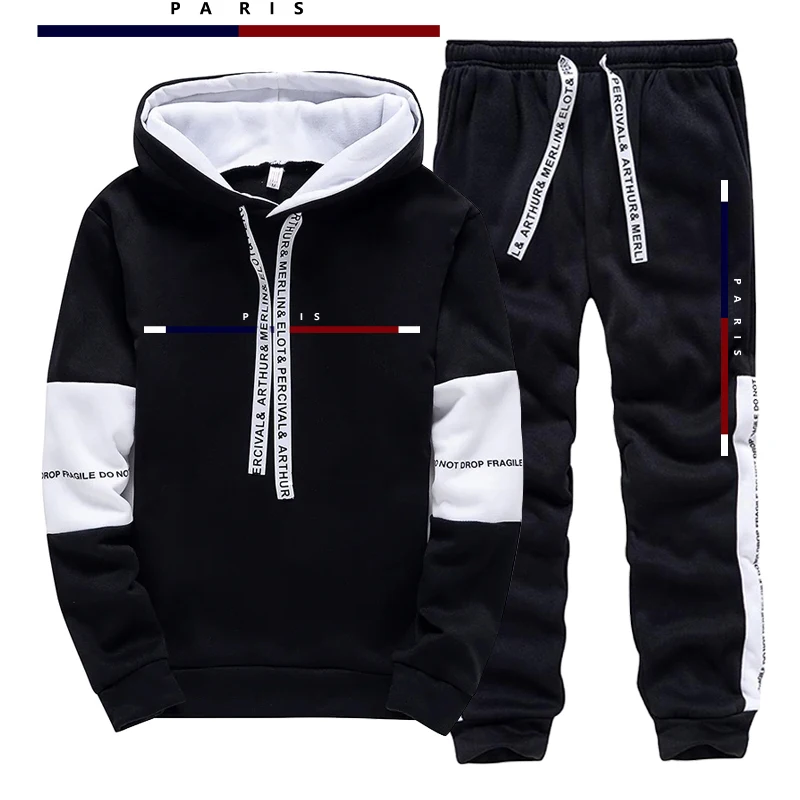 Street Fashion In China - ชุดแฟชั่นพารีสสำหรับผู้ชาย/เสื้อฮู้ด/กางเกง ชุดลำลองสำหรับฤดูใบไม้ร่วง ชุดกีฬาใส่วิ่งจ๊อกกิ้ง สไตล์สตรีทแฟชั่นเมือง ชุดเสื้อสเวตเตอร์และกางเกงขายาว
