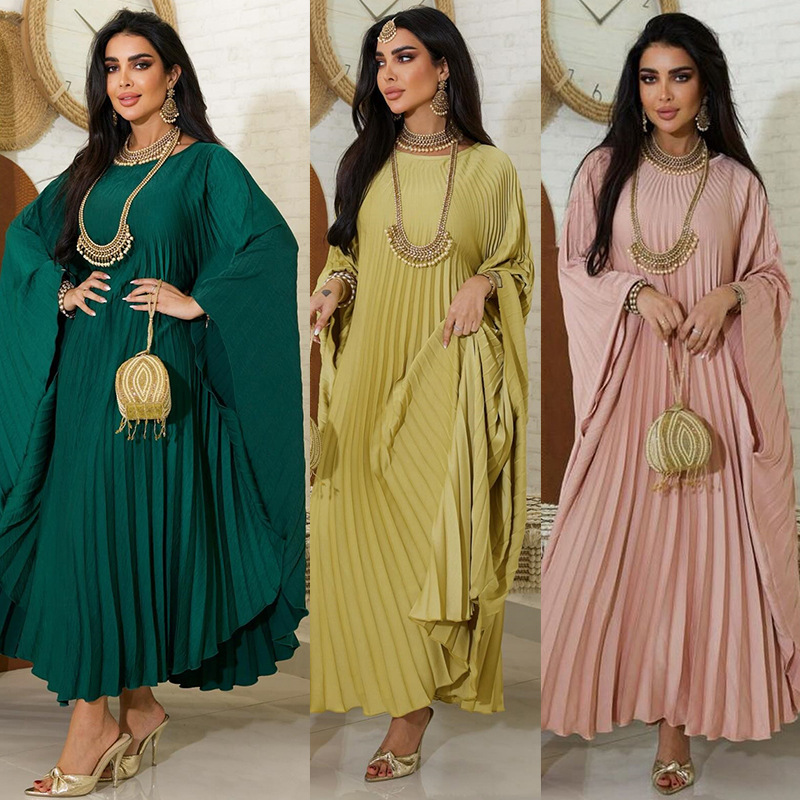 ชุดเดรสอาบายะแบบสวม ผ้าพลีท ชา - Street Fashion Dubai บทวิจารณ์และราคา