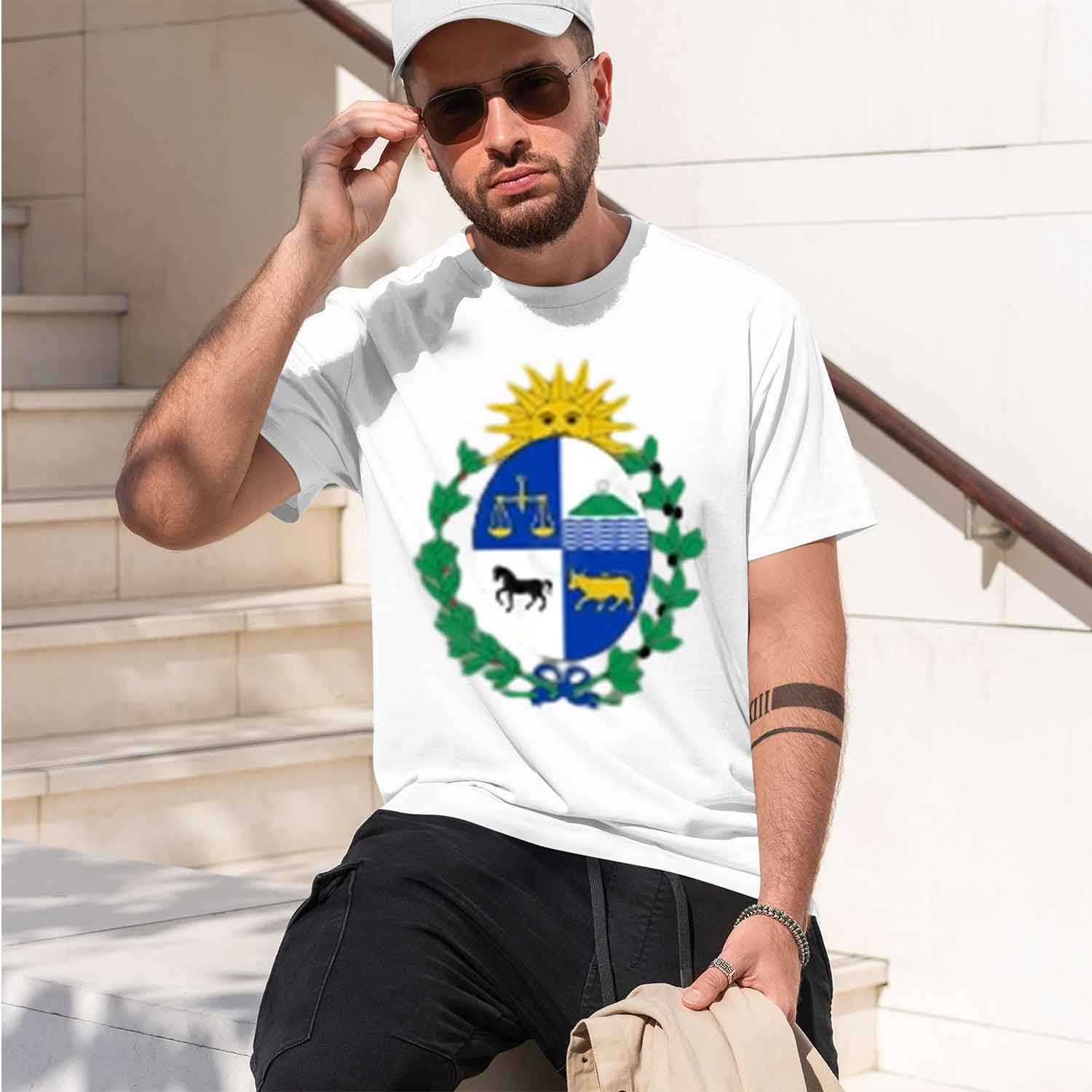 เสื้อยืดลายตราแผ่นดินอุรุกวัยส - Street Fashion China Models บทวิจารณ์และราคา