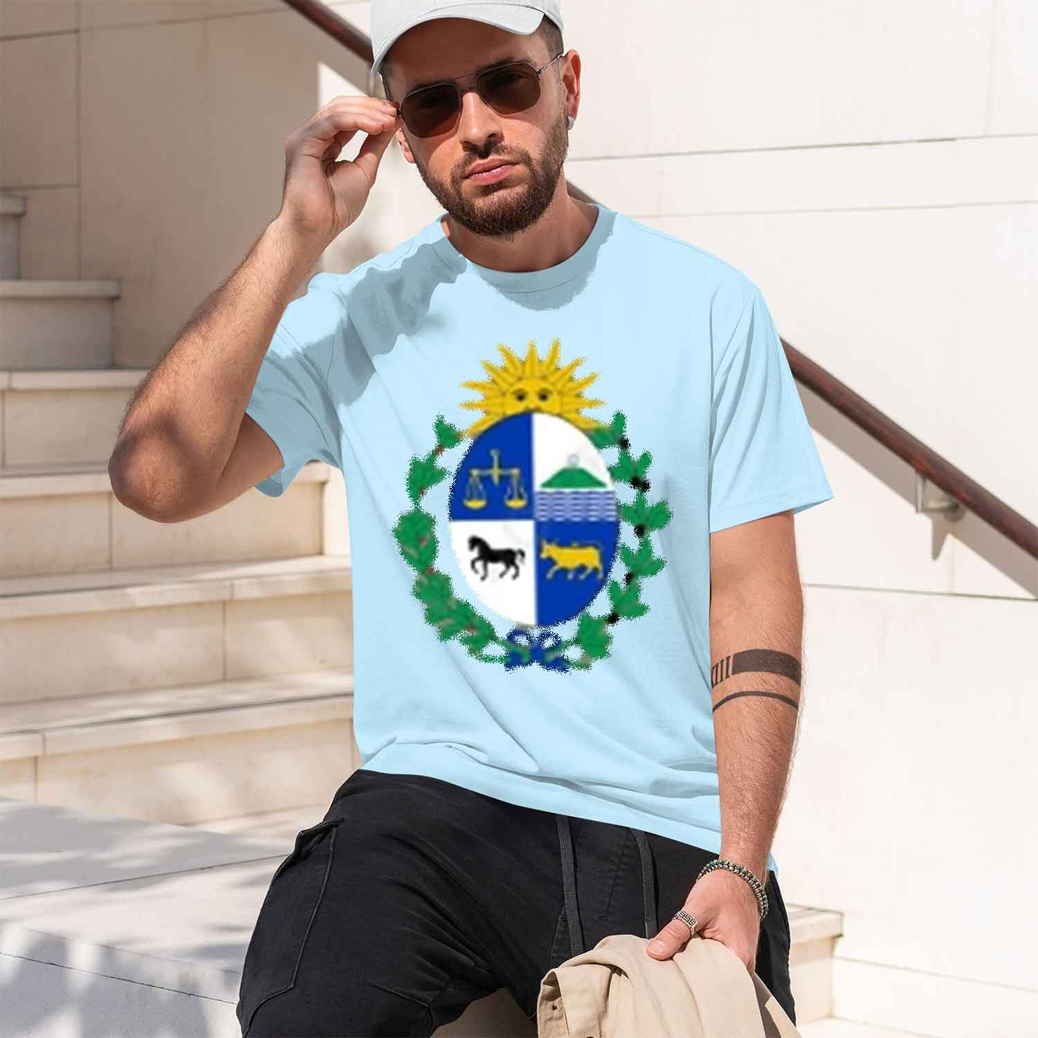 เสื้อยืดลายตราแผ่นดินอุรุกวัยส - Street Fashion China Models บทวิจารณ์และราคา