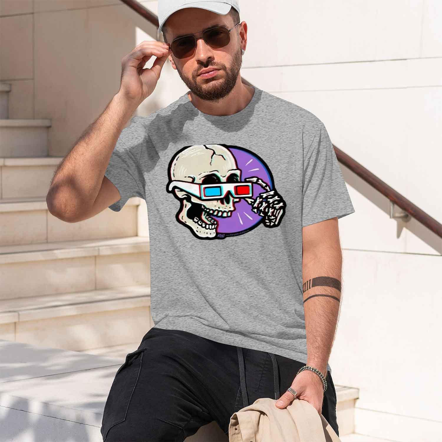 เสื้อยืดแขนสั้นลายพิมพ์หัวกะโห - Street Fashion China Models บทวิจารณ์และราคา