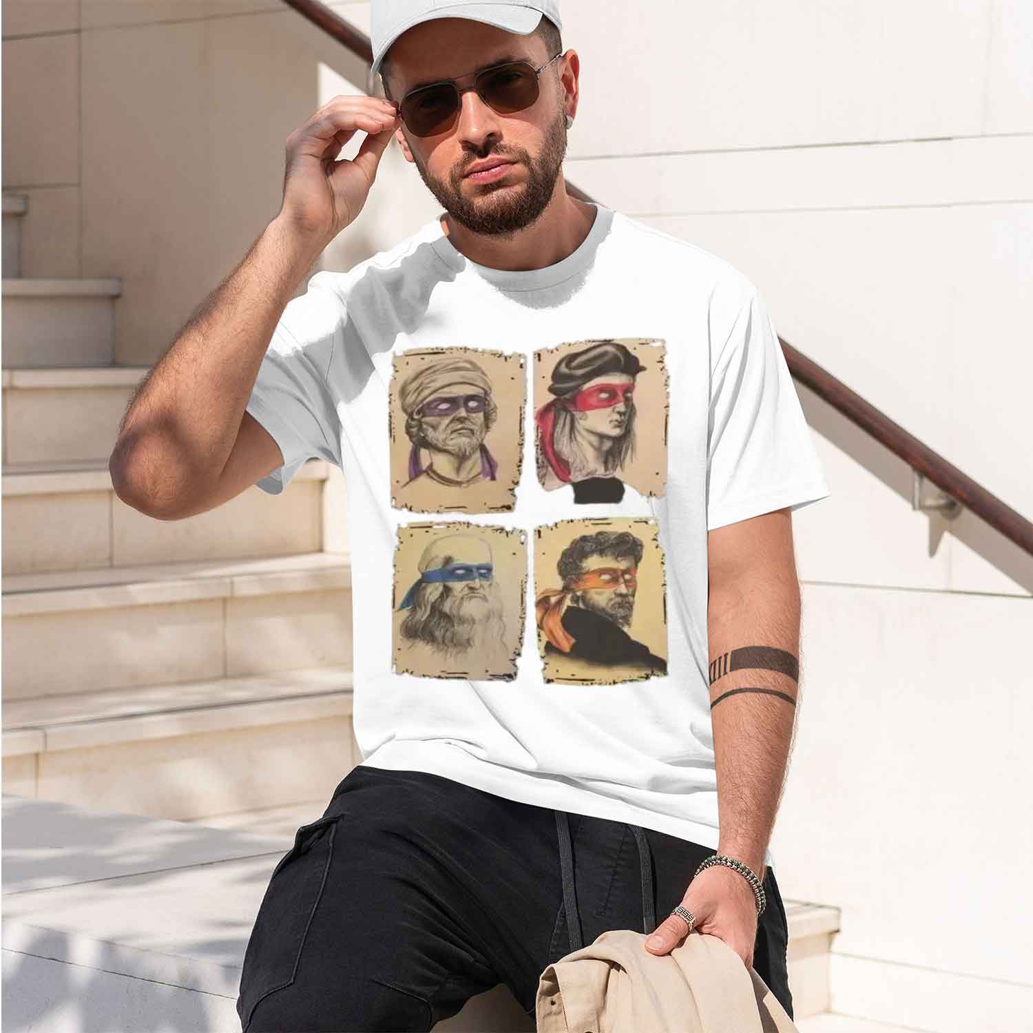 เสื้อยืดลายการ์ตูนเต่าวิทยาศาส - Street Fashion China Models บทวิจารณ์และราคา