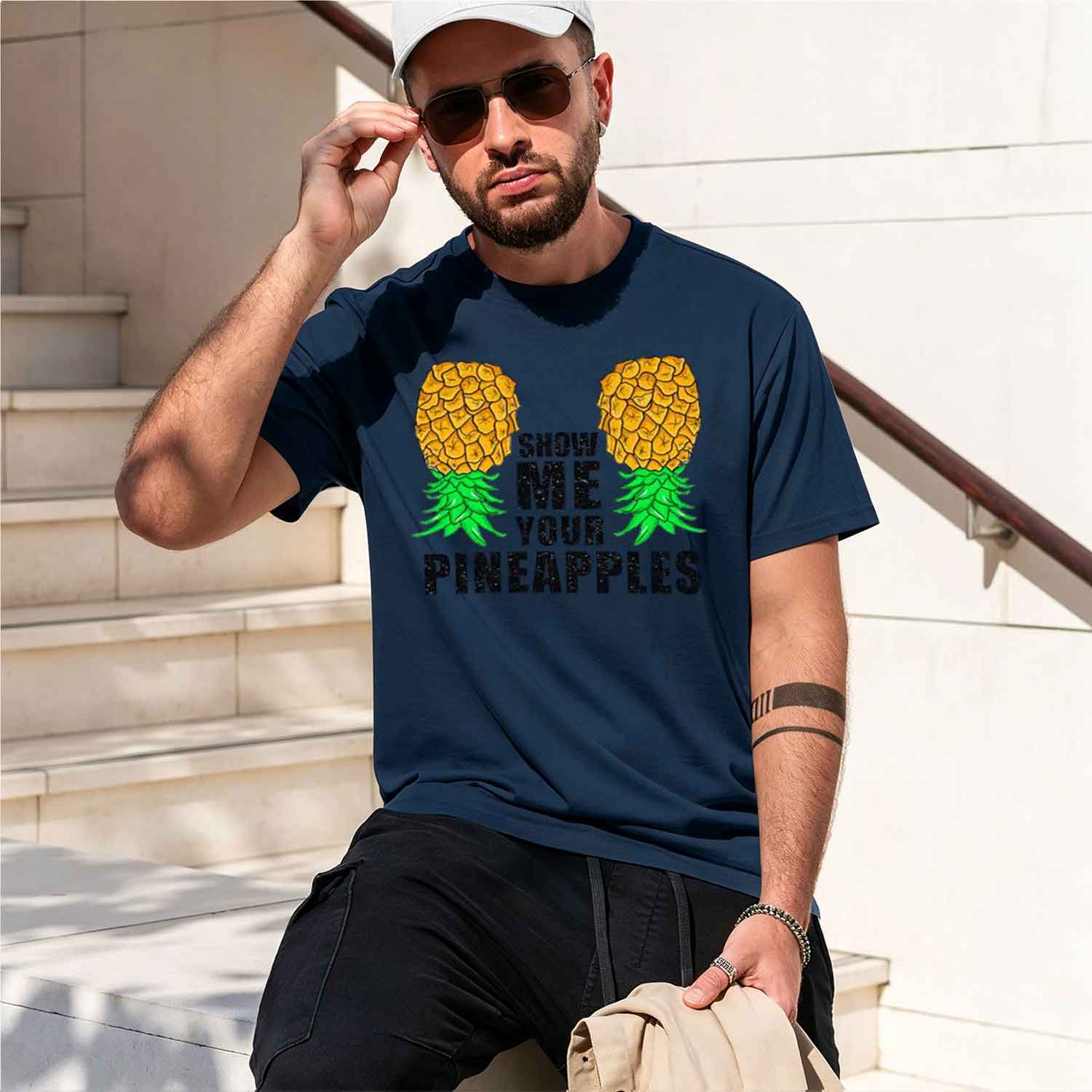 เสื้อยืดลายสับปะรดกลับหัวสุดฮา - Street Fashion China Models บทวิจารณ์และราคา