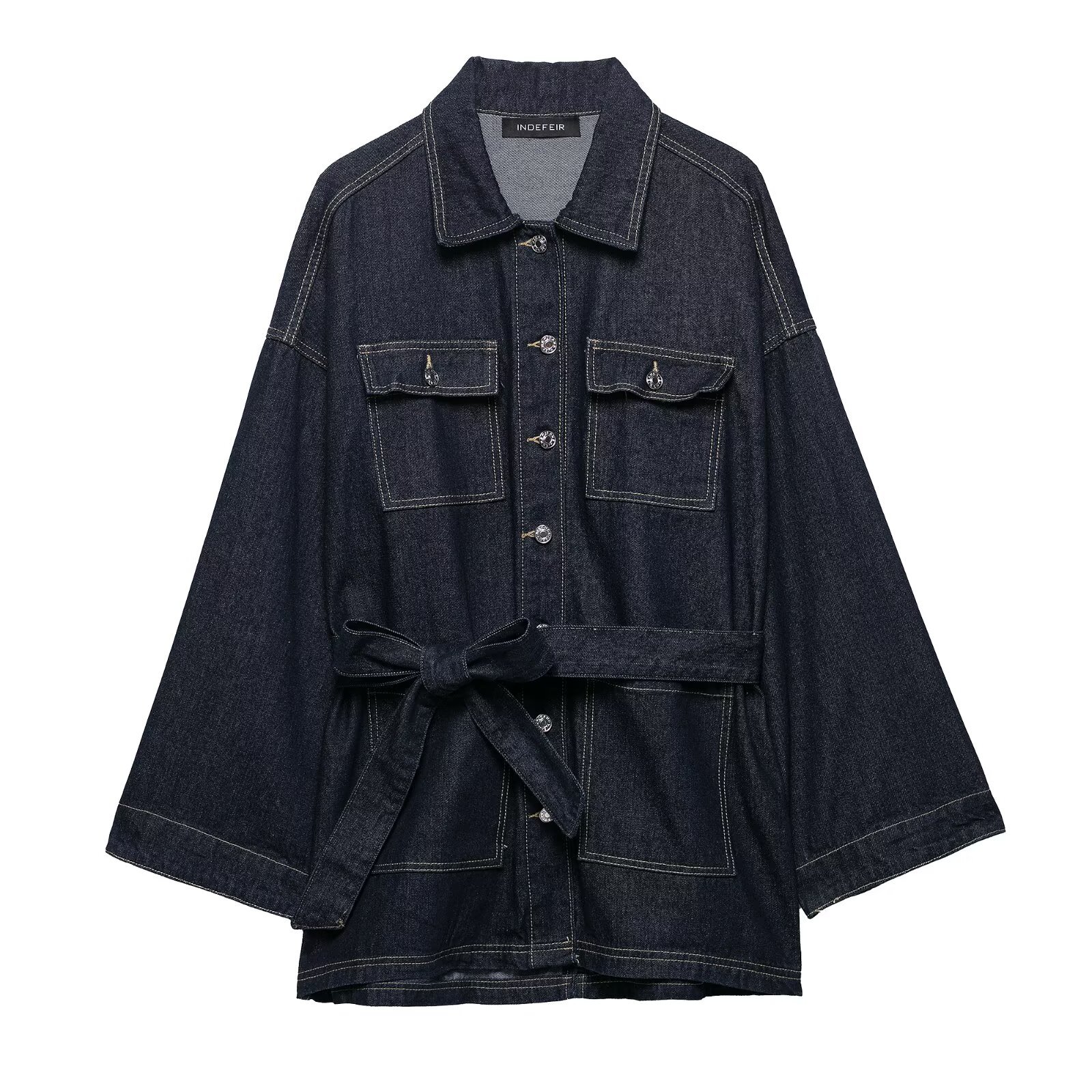 แจ็คเก็ตยีนส์ผู้หญิง สีพื้น สา - Street Fashion Winter 2025 บทวิจารณ์และราคา