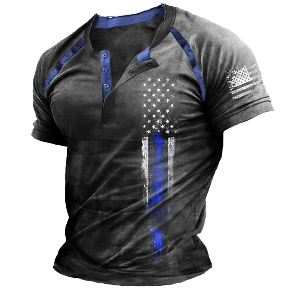 เสื้อเชิ้ตเฮนรี่พิมพ์ลายธงชาติ - Street Fashion In China บทวิจารณ์และราคา