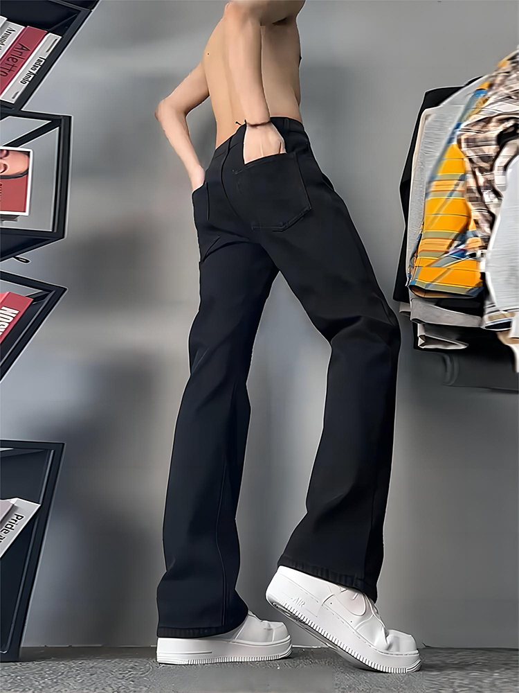 กางเกงยีนส์ทรงตรงบุขนแกะสีดำสำ - Street Fashion Co บทวิจารณ์และราคา