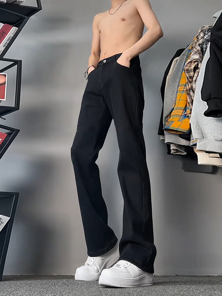 กางเกงยีนส์ทรงตรงบุขนแกะสีดำสำ - Street Fashion Co บทวิจารณ์และราคา