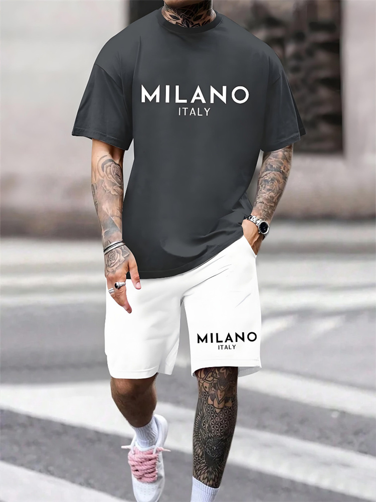 2 ชิ้น Milano พิมพ์ผู้ชายชุดฤด - Street Fashion Milano บทวิจารณ์และราคา