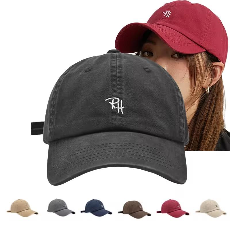 หมวกเบสบอลปักตัวอักษร RH ปรับข - Street Fashion Hats บทวิจารณ์และราคา